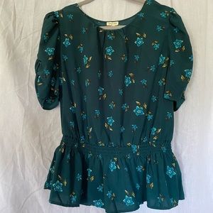 Francesca’s Dark Teal Floral Top